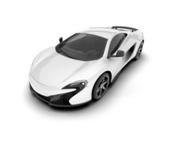 White sport car on transparent background. 3d rendering - illustration png