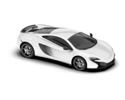 White sport car on transparent background. 3d rendering - illustration png