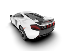 White sport car on transparent background. 3d rendering - illustration png