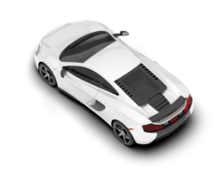 White sport car on transparent background. 3d rendering - illustration png