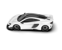 White sport car on transparent background. 3d rendering - illustration png