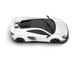 White sport car on transparent background. 3d rendering - illustration png