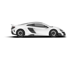 White sport car on transparent background. 3d rendering - illustration png