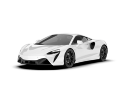 White sport car on transparent background. 3d rendering - illustration png