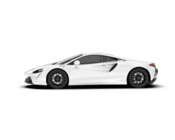 White sport car on transparent background. 3d rendering - illustration png