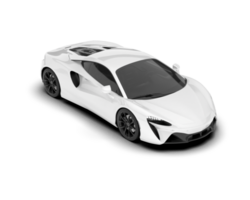 White sport car on transparent background. 3d rendering - illustration png