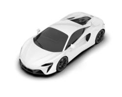 White sport car on transparent background. 3d rendering - illustration png