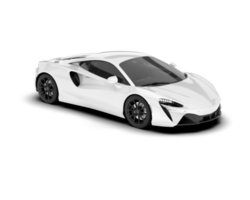 White sport car on transparent background. 3d rendering - illustration png