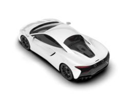 White sport car on transparent background. 3d rendering - illustration png