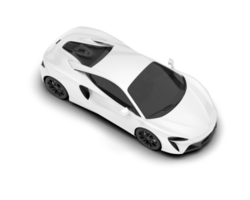 White sport car on transparent background. 3d rendering - illustration png