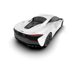 White sport car on transparent background. 3d rendering - illustration png