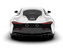 White sport car on transparent background. 3d rendering - illustration png