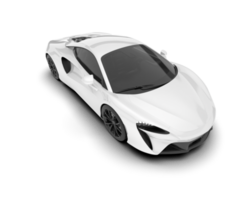 White sport car on transparent background. 3d rendering - illustration png