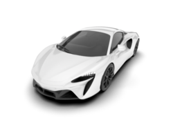 White sport car on transparent background. 3d rendering - illustration png