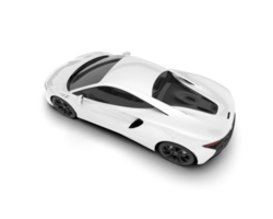 White sport car on transparent background. 3d rendering - illustration png