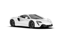 White sport car on transparent background. 3d rendering - illustration png