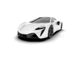 White sport car on transparent background. 3d rendering - illustration png