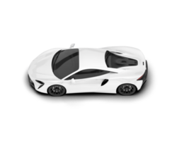 White sport car on transparent background. 3d rendering - illustration png