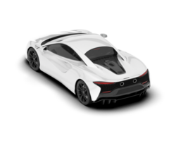 White sport car on transparent background. 3d rendering - illustration png