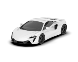 White sport car on transparent background. 3d rendering - illustration png