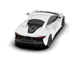 White sport car on transparent background. 3d rendering - illustration png