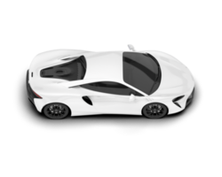 White sport car on transparent background. 3d rendering - illustration png