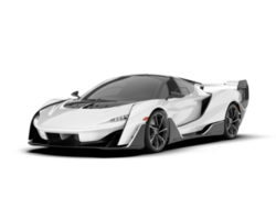 White sport car on transparent background. 3d rendering - illustration png