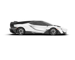 White sport car on transparent background. 3d rendering - illustration png