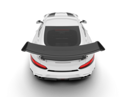 White sport car on transparent background. 3d rendering - illustration png