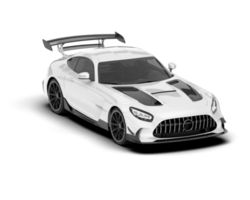 White sport car on transparent background. 3d rendering - illustration png