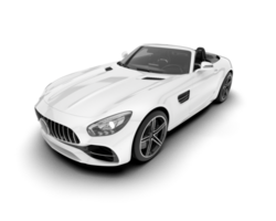 White sport car on transparent background. 3d rendering - illustration png