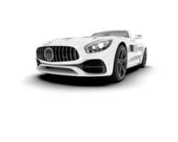 White sport car on transparent background. 3d rendering - illustration png