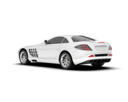 White sport car on transparent background. 3d rendering - illustration png