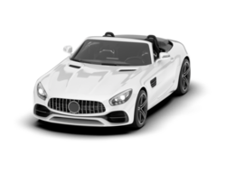 White sport car on transparent background. 3d rendering - illustration png