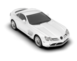 White sport car on transparent background. 3d rendering - illustration png