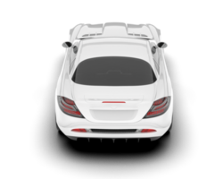 White sport car on transparent background. 3d rendering - illustration png