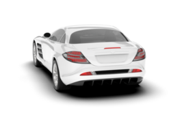 White sport car on transparent background. 3d rendering - illustration png