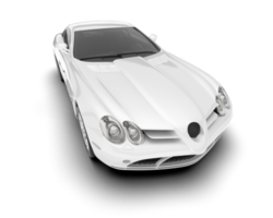 White sport car on transparent background. 3d rendering - illustration png