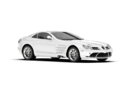 White sport car on transparent background. 3d rendering - illustration png