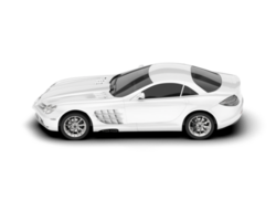 White sport car on transparent background. 3d rendering - illustration png