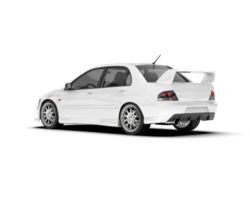 White sport car on transparent background. 3d rendering - illustration png