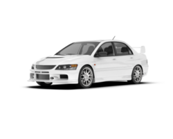 White sport car on transparent background. 3d rendering - illustration png