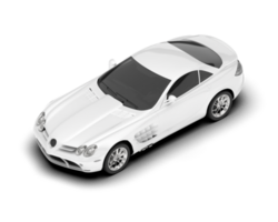 White sport car on transparent background. 3d rendering - illustration png