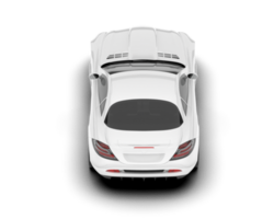 White sport car on transparent background. 3d rendering - illustration png