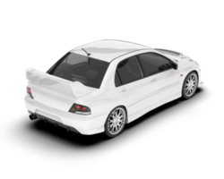 White sport car on transparent background. 3d rendering - illustration png