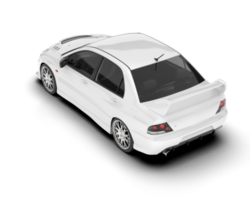 White sport car on transparent background. 3d rendering - illustration png