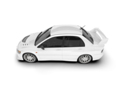 White sport car on transparent background. 3d rendering - illustration png