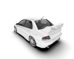 White sport car on transparent background. 3d rendering - illustration png