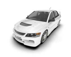 White sport car on transparent background. 3d rendering - illustration png