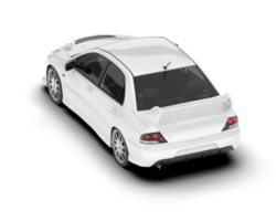 White sport car on transparent background. 3d rendering - illustration png